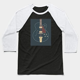 Vintage Single Cut Hollow Body Guitar Baseball T-Shirt